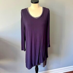 LOGO by Lori Goldstein Layers "Twins" Asymetrical Hem Tunic & Tank Set Size M